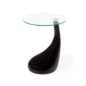 <p>Mesa baja, diseño, armazón de fibra de vidrio de color blanco, tapa de cristal templado de 50 cms de diámetro. Altura 54 cms. Otros colores disponibles</p> Grupo sdm JULIO