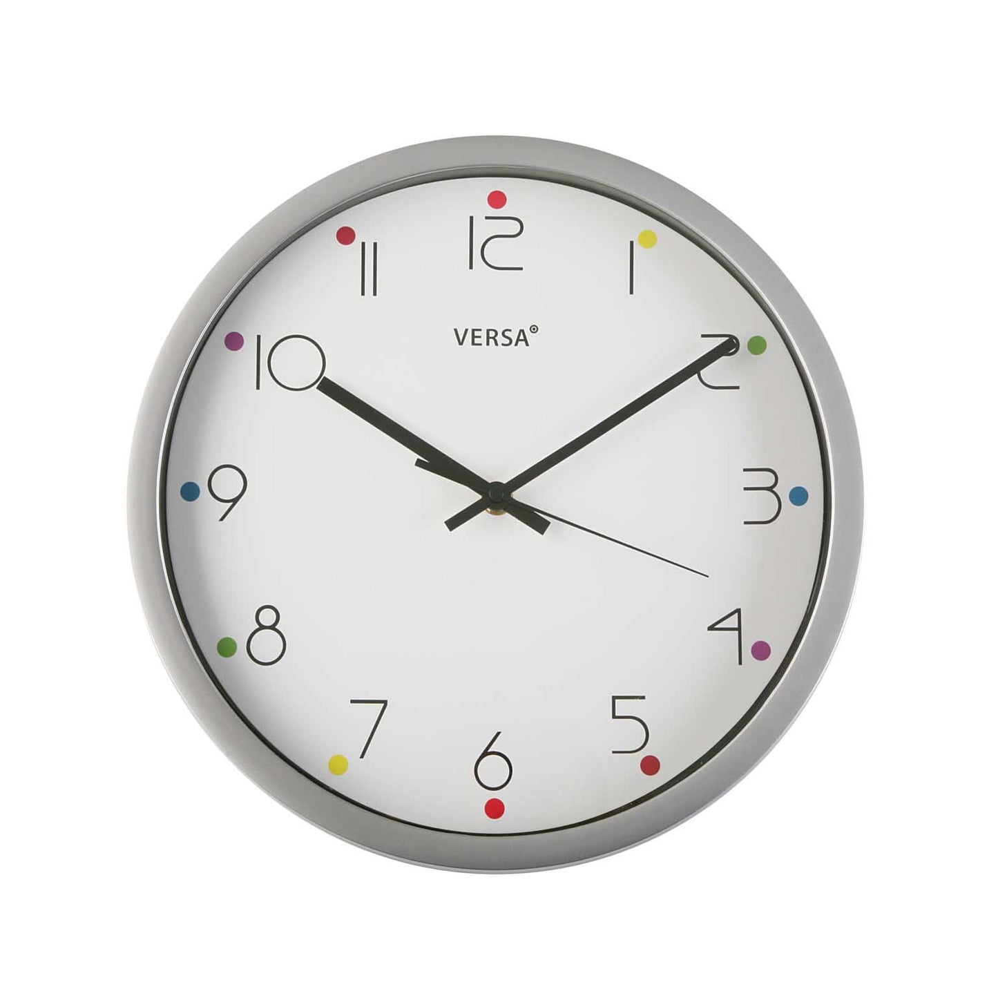 RELOJ DE PARED PUNTOS PLATEADO VERSA8NOV