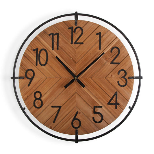 RELOJ PARED MADERA Y MET 60 CM VERSA8NOV