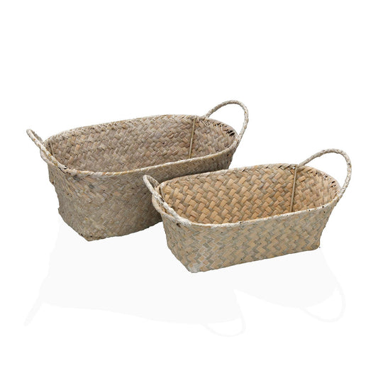SET DE 2 CESTAS REDONDAS CON ASAS GRISES VERSA8NOV