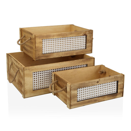 SET DE 3 CAJAS MADERA REJILLA VERSA8NOV