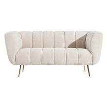 Cargar imagen en el visor de la galería, SOFA MODELO SANTA BARBARA TEJIDO BEIGE METAL 2 PLAZAS