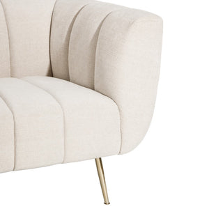 SOFA MODELO SANTA BARBARA TEJIDO BEIGE METAL 2 PLAZAS