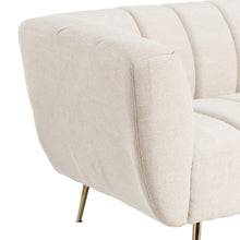 Cargar imagen en el visor de la galería, SOFA MODELO SANTA BARBARA TEJIDO BEIGE METAL 2 PLAZAS