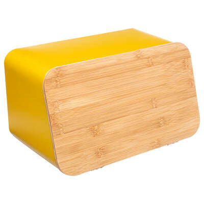 Caja de pan moderna + tabla de cortar de mostaza che admosfera febrero