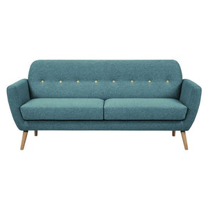 AMALFI | Sofá con brazos tapizado azul verdoso (193 x 79 x 86 cm)