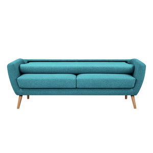 AMALFI | Sofá con brazos tapizado azul verdoso (193 x 79 x 86 cm)