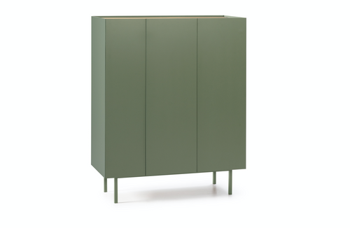 MUEBLE AUXILIAR ARISTA VERDE MINT CLARO  CON 3PUERTAS Y BOTELLERO