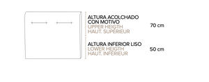 CABEZAL PEKIN VARIAS MEDIDAS Y TEJIDOS  105/145/160/190/200 ANC X 120 ALT