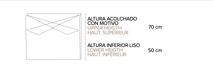 CABEZAL SEUL VARIAS MEDIDAS Y TEJIDOS  105/145/160/190/200 ANC X 120 ALT