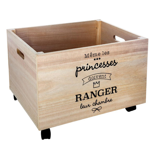 Caja de almacenamiento de madera XXL con ruedas MBMARZOKIDS