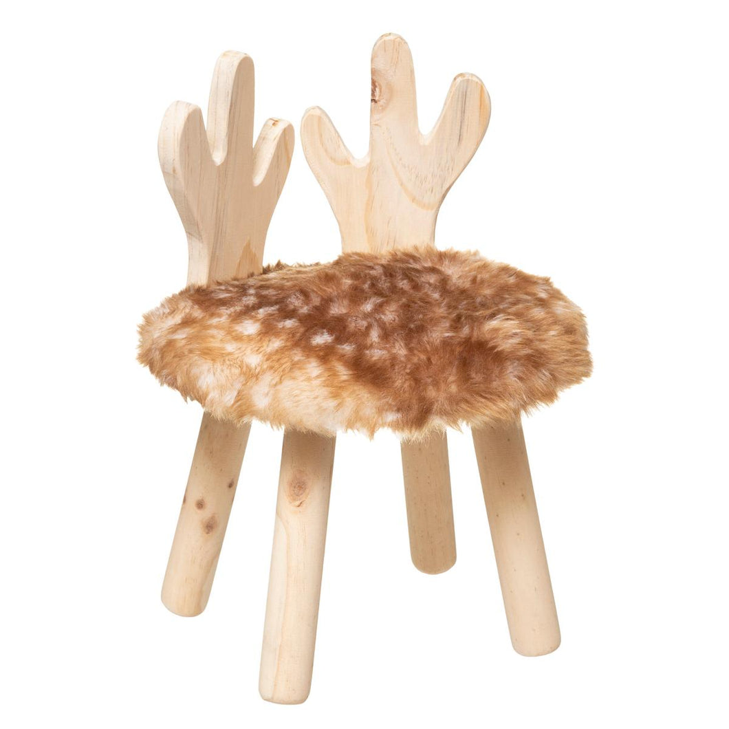 Taburete infantil de pelo sintético beige MBMARZOKIDS