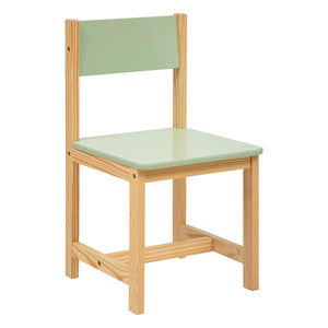 Silla "classic" de pino y madera 29x29cm verde MBMARZOKIDS