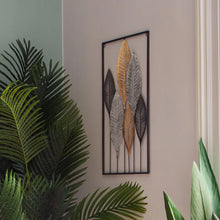 Cargar imagen en el visor de la galería, Decoración de pared hojas 65x37 cm en metal che admosfera febrero