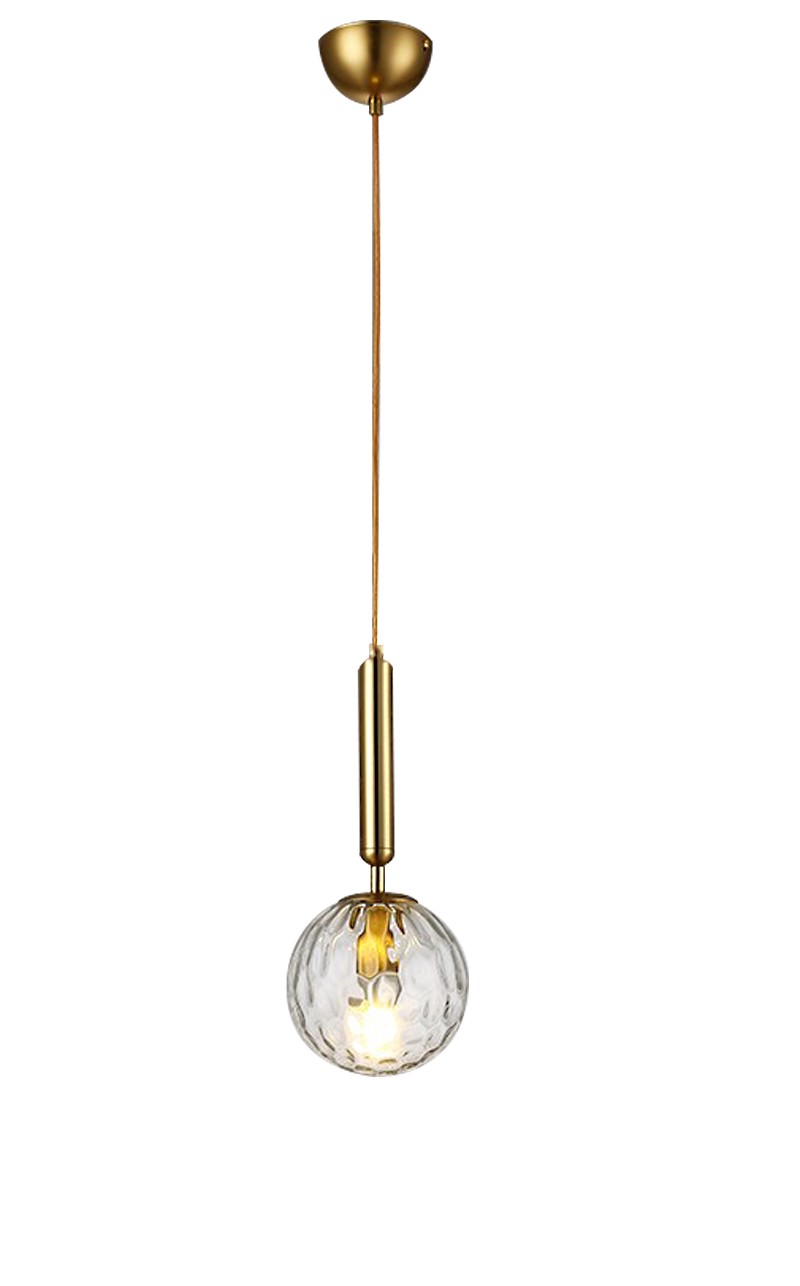 <p>Lámpara de colgar, diseño, metal bronce, tulipa de cristal brillante clara</p> Grupo sdm JULIO