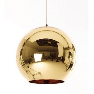 <p>Lámpara de colgar, diseño, cristal acabado dorado, 25 cms de diámetro. Otros colores disponibles.</p> Grupo sdm JULIO