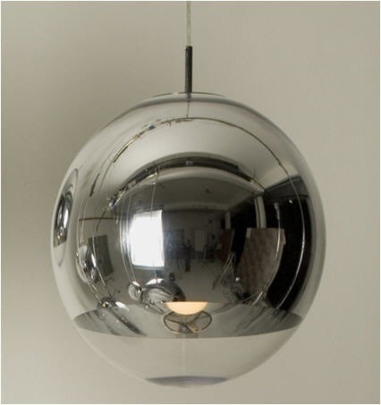 <p>Lámpara de colgar, diseño, cristal acabado cromado y transparente, 25 cms de diámetro</p> Grupo sdm JULIO