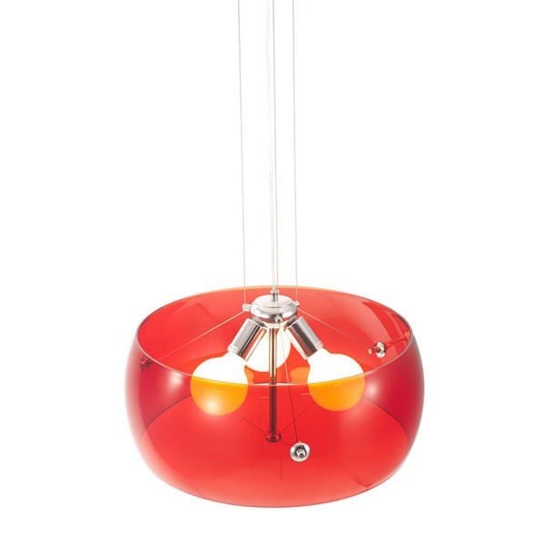 <p>Lámpara de colgar, diseño, pantalla acrilica roja</p> Grupo sdm JULIO