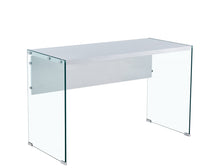 Cargar imagen en el visor de la galería, &lt;p&gt;Mesa de diseño fabricada con laterales de cristal templado con acabado transparente. 12 mm. de espesor. Tapa de la mesa y faldon lacado en blanco. &lt;/p&gt; Grupo sdm JULIO