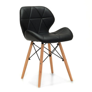 <p>Silla de diseño, multiusos, base de madera, tapizada en similpiel negra. Otros colores disponibles.</p> Grupo sdm JULIO