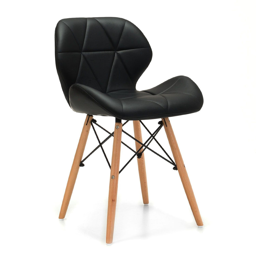 <p>Silla de diseño, multiusos, base de madera, tapizada en similpiel negra. Otros colores disponibles.</p> Grupo sdm JULIO