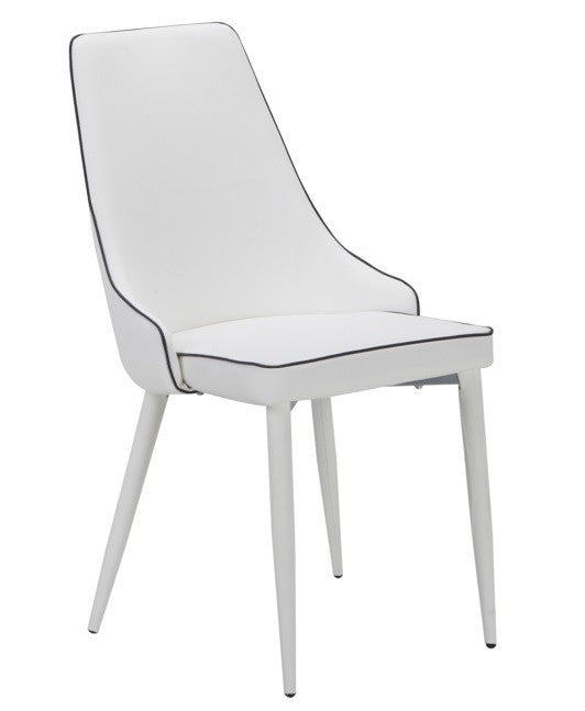 <p>Silla de diseño, armazón metálico, asiento y respaldo tapizados en similpiel blanca. Otros colores disponibles.</p> Grupo sdm JULIO