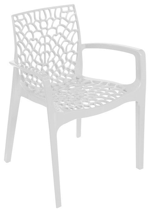 <p>Sillón apilable, polipropileno blanco. Uso en exterior e interior. Otros colores disponibles. Sillón homologado para uso en hostelería y doméstico.</p> Grupo sdm JULIO