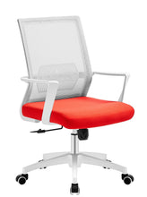 Cargar imagen en el visor de la galería, &lt;p&gt;Sillón de oficina, blanco, gas, basculante, malla gris, tejido rojo. Otros colores disponibles &lt;/p&gt; Grupo sdm JULIO