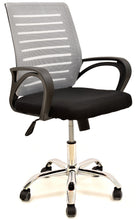 Cargar imagen en el visor de la galería, &lt;p&gt;Sillón de oficina, base cromada, malla gris, asiento en tejido negro&lt;/p&gt; Grupo sdm JULIO