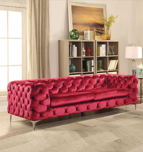 <p>Sofá de diseño, 3 plazas, tapizado terciopelo rojo vino. Otros colores disponibles.</p> Grupo sdm JULIO